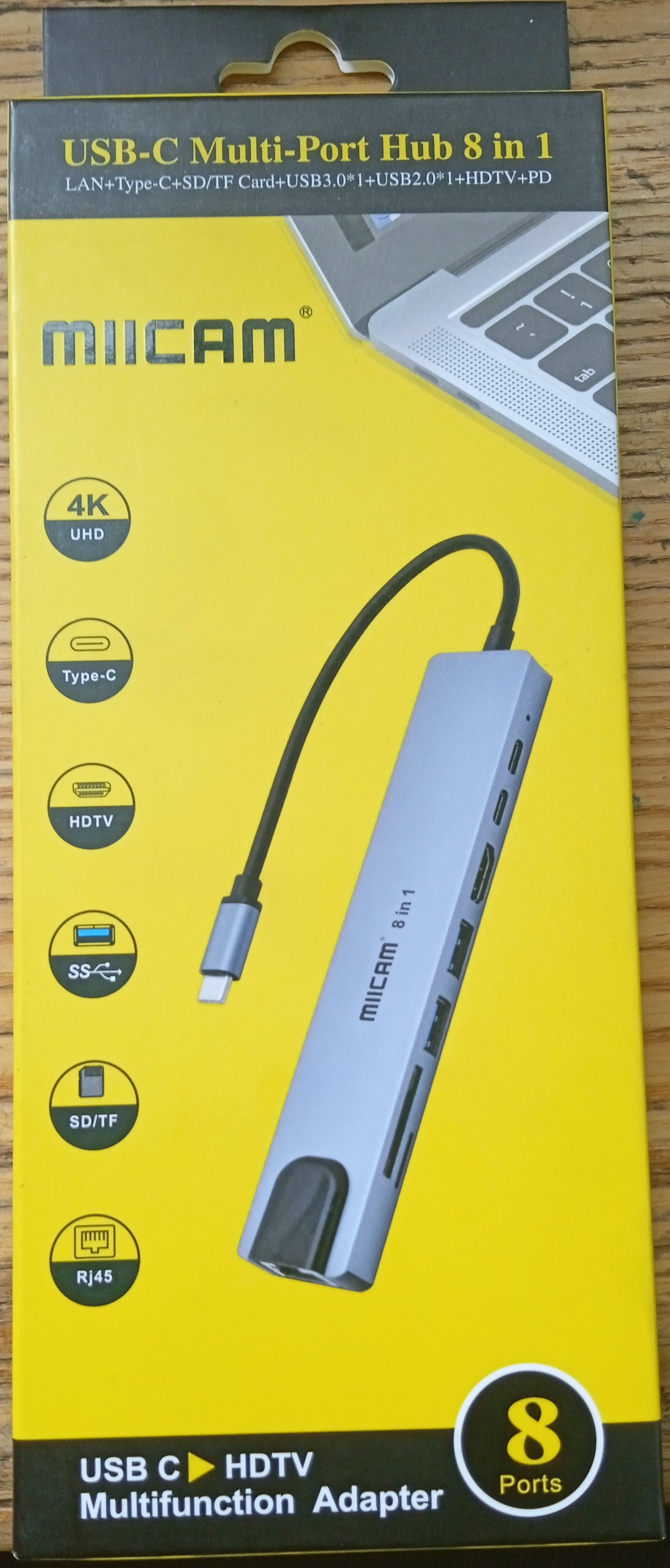 Miicam 8 in 1 USB C Hub Multiport Adapter