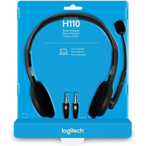Logitech H110 Stereo Headset With Mic - Black